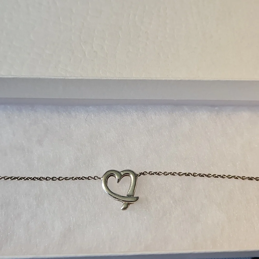 Sterling Silver Open Heart Necklace, 16 In